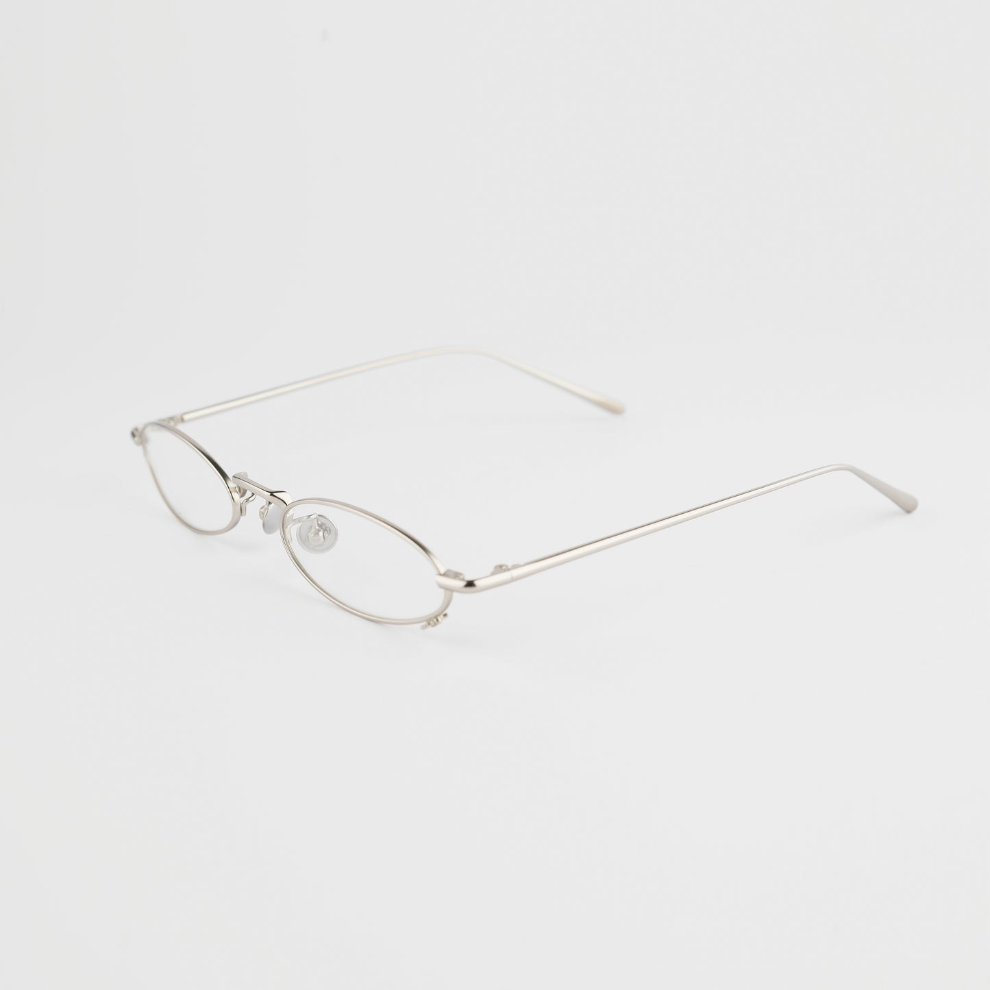 optical oval frames in silver colour stainless steel 